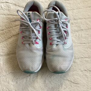 Under Armour Women Gray Pink Running Shoes Size 8